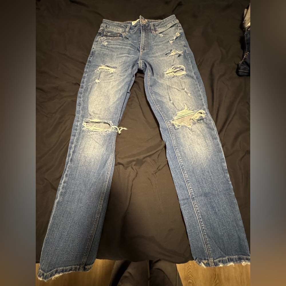 Garage Blue Distressed Women Jeans